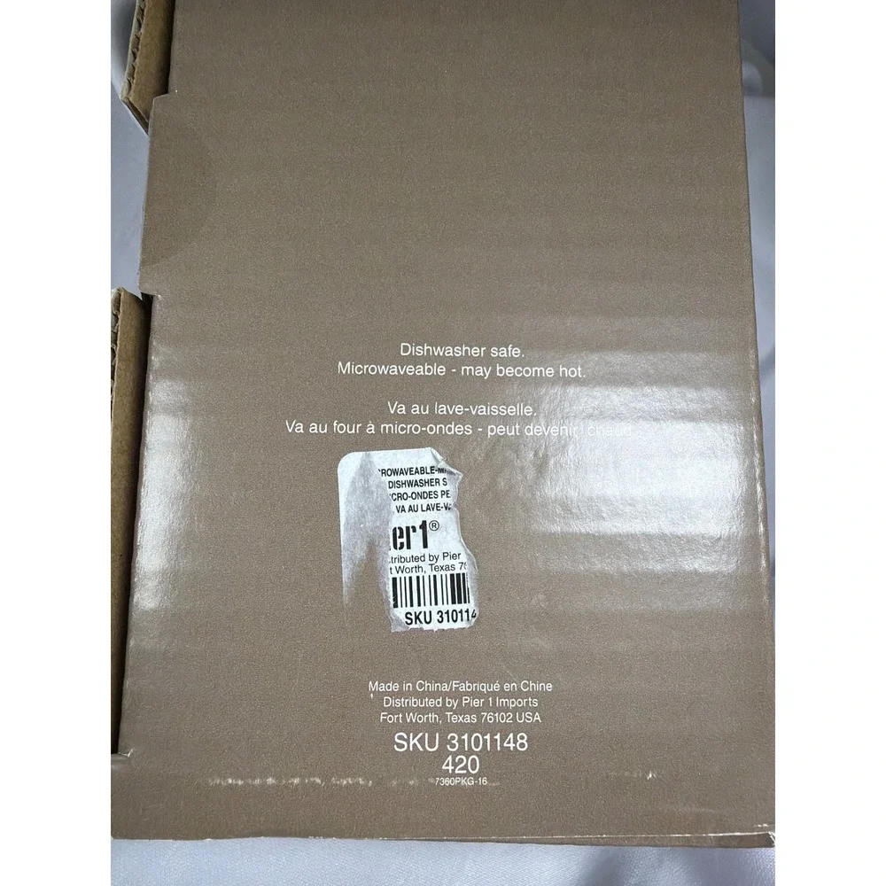 Pier 1 Imports His and Hers Mug Set Unisex OS White‎ Gold Ceramic Wedding Gift